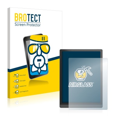 Vorderseite einer Produktverpackung mit dem Markenlogo BROTECT. Daneben ist das Gerät Boox Tab X mit dem zugehörigen Displaysc