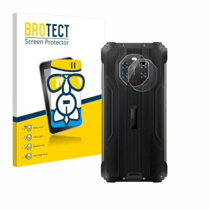 Parte frontal de un envase de producto con el logotipo de la marca BROTECT. Al lado se muestra el dispositivo Blackview BL8800