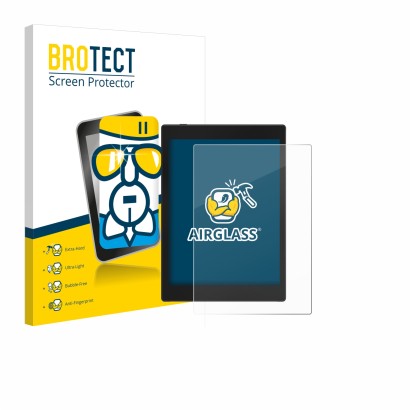 Vorderseite einer Produktverpackung mit dem Markenlogo BROTECT. Daneben ist das Gerät Boox Tab Mini C mit dem zugehörigen Disp