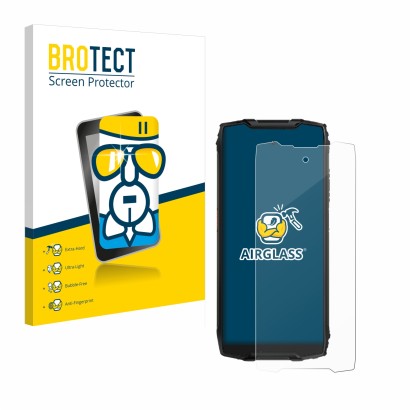 Vorderseite einer Produktverpackung mit dem Markenlogo BROTECT. Daneben ist das Gerät Blackview BV9300 mit dem zugehörigen Dis