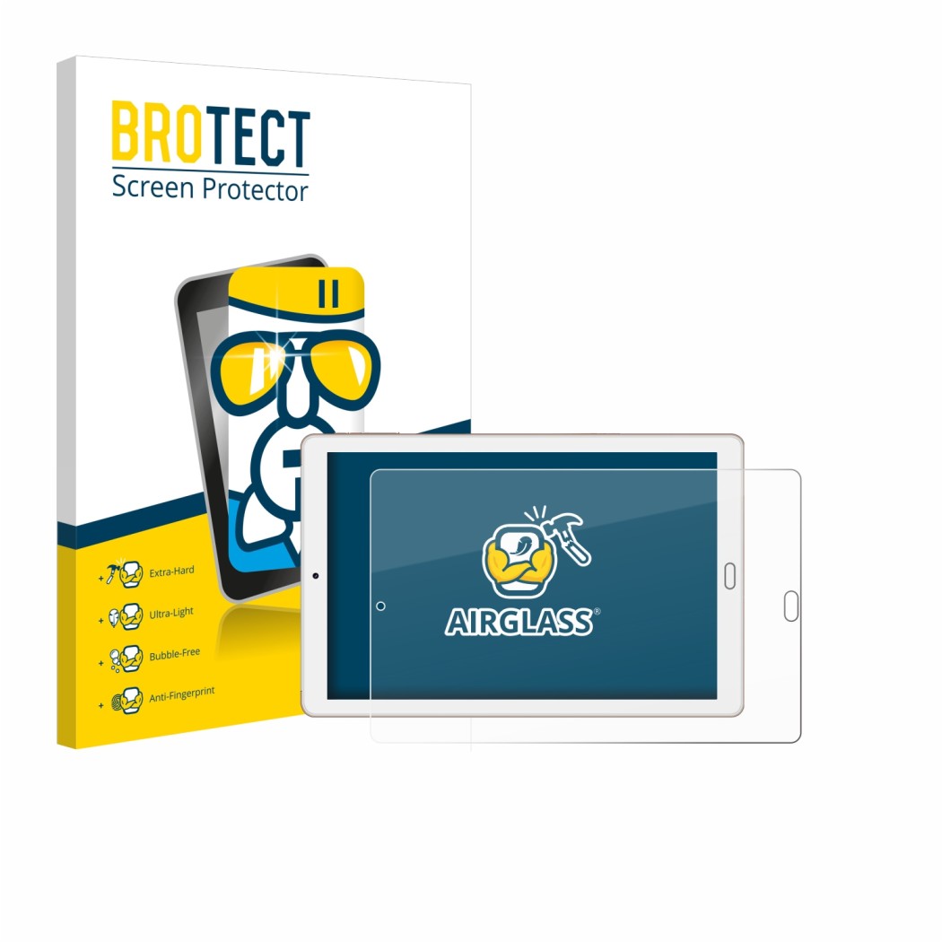 Parte frontal de un envase de producto con el logotipo de la marca BROTECT. Al lado se muestra el dispositivo Yestel X2 con su