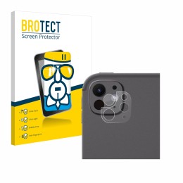 Face avant d’un emballage produit avec le logo de la marque BROTECT. À côté, l’appareil Apple iPad Pro 13