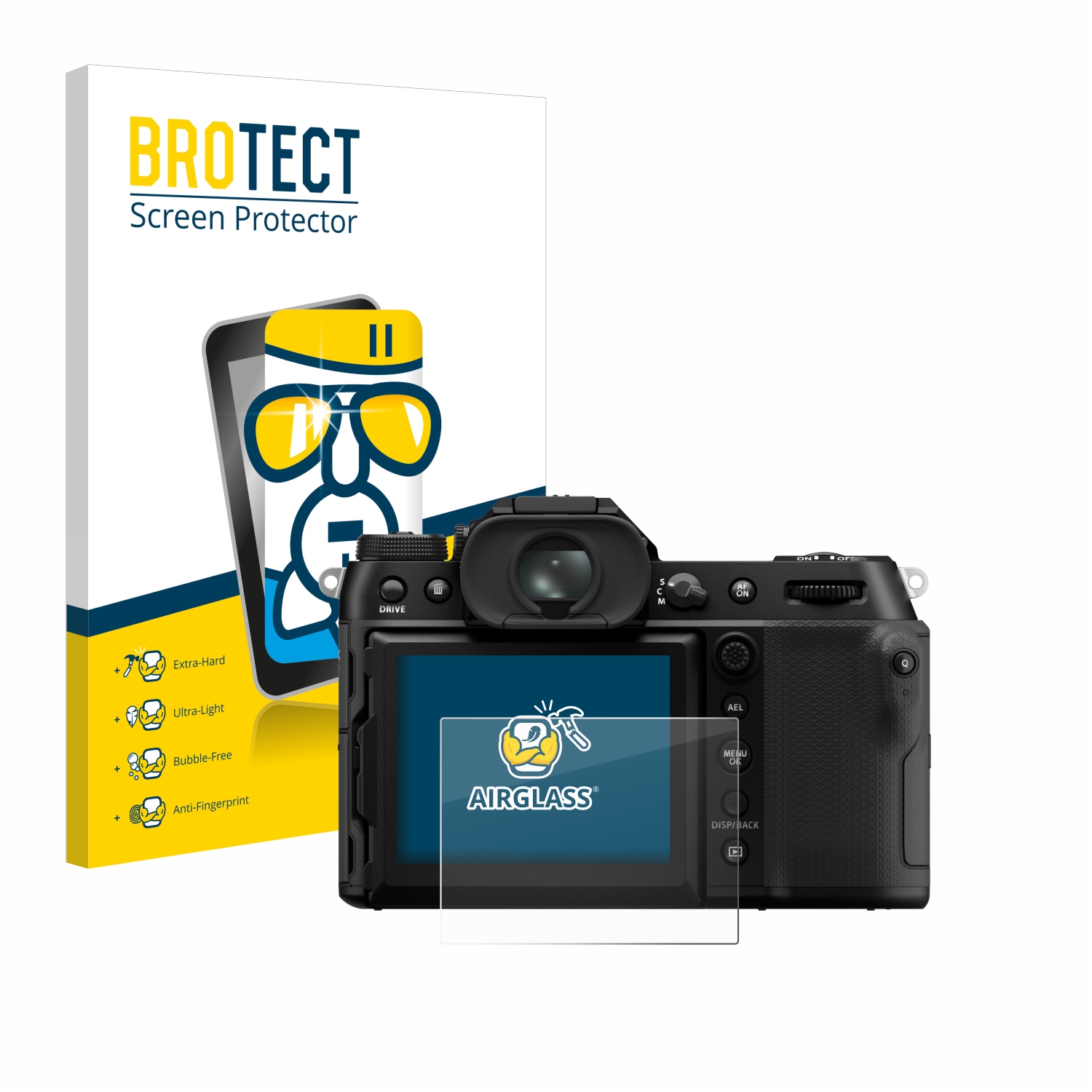 BROTECT AirGlass Schutzglas Für Fujifilm GFX100S II (Schulterdisplay) – 3er Pack, 9H Härte, Anti-Fingerprint, Made In Germany