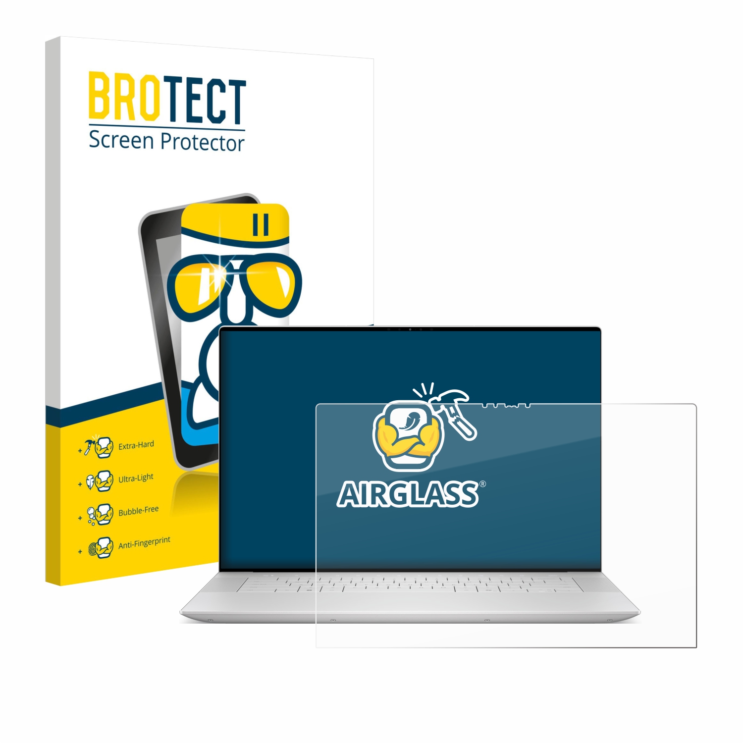 Montage Sans Bulles Adhésif Flexible Brotect Protection Ecran Pour Dell XPS 16 9640 - Film Accessoire Ordinateur Portable