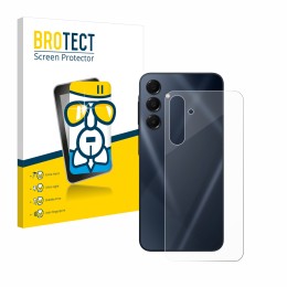 Parte frontal de un envase de producto con el logotipo de la marca BROTECT. Al lado se muestra el dispositivo Samsung Galaxy A