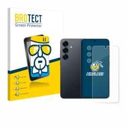 Parte frontal de un envase de producto con el logotipo de la marca BROTECT. Al lado se muestra el dispositivo Samsung Galaxy S