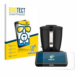 Front side of a product packaging with the brand logo BROTECT. Next to it is the device Vorwerk Thermomix TM7 shown with the c