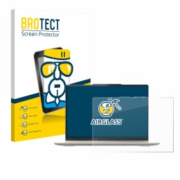 Parte frontal de un envase de producto con el logotipo de la marca BROTECT. Al lado se muestra el dispositivo Lenovo Yoga 7 2-