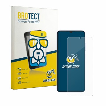 Parte frontal de un envase de producto con el logotipo de la marca BROTECT. Al lado se muestra el dispositivo Itel Zeno 20 Max