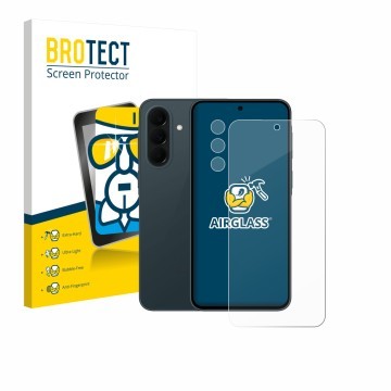 Vorderseite einer Produktverpackung mit dem Markenlogo BROTECT. Daneben ist das Gerät Samsung Galaxy A37 5G (Display+Kamera) m