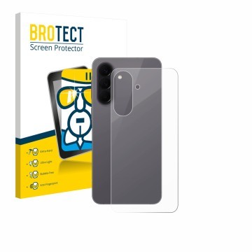 Parte frontale di una confezione del prodotto con il logo del marchio BROTECT. Accanto è raffigurato il dispositivo Samsung Ga