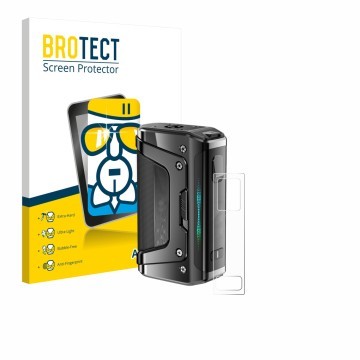 Face avant d’un emballage produit avec le logo de la marque BROTECT. À côté, l’appareil GeekVape Aegis Legend 5 est représenté