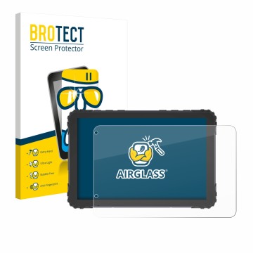 Parte frontal de un envase de producto con el logotipo de la marca BROTECT. Al lado se muestra el dispositivo DMD T880X 8