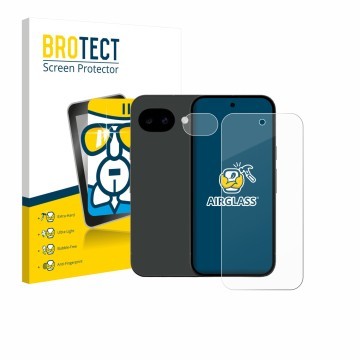 Parte frontale di una confezione del prodotto con il logo del marchio BROTECT. Accanto è raffigurato il dispositivo Google Pix