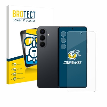 Parte frontale di una confezione del prodotto con il logo del marchio BROTECT. Accanto è raffigurato il dispositivo Samsung Ga