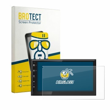Vorderseite einer Produktverpackung mit dem Markenlogo BROTECT. Daneben ist das Gerät Kenwood DMX5023DAB mit dem zugehörigen D