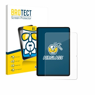 Parte frontale di una confezione del prodotto con il logo del marchio BROTECT. Accanto è raffigurato il dispositivo Xiaomi Pad
