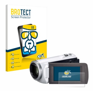 Parte frontale di una confezione del prodotto con il logo del marchio BROTECT. Accanto è raffigurato il dispositivo Panasonic 