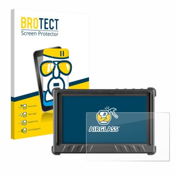 Face avant d’un emballage produit avec le logo de la marque BROTECT. À côté, l’appareil Desview P5 II 5.5