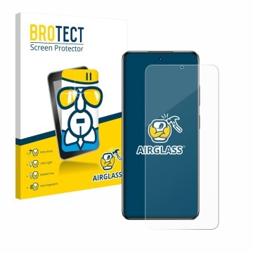 Parte frontal de un envase de producto con el logotipo de la marca BROTECT. Al lado se muestra el dispositivo realme C63 5G co