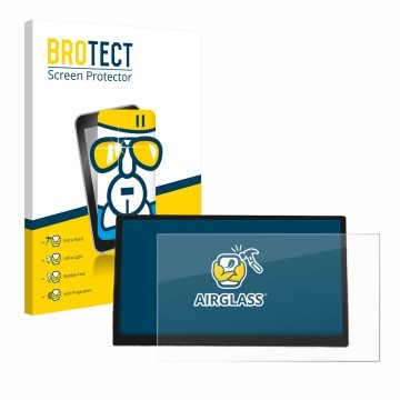 Front side of a product packaging with the brand logo BROTECT. Next to it is the device Mazda 6e 2026 shown with the correspon