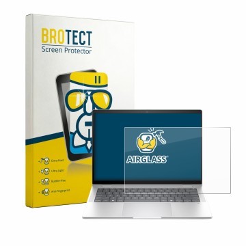 Face avant d’un emballage produit avec le logo de la marque BROTECT. À côté, l’appareil HP EliteBook X G1i 14