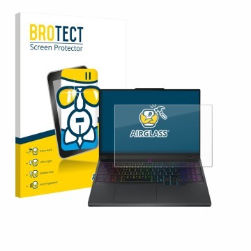 Parte frontale di una confezione del prodotto con il logo del marchio BROTECT. Accanto è raffigurato il dispositivo Lenovo Leg