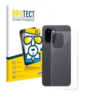 Front side of a product packaging with the brand logo BROTECT. Next to it is the device OnePlus 15R (Back) shown with the corr