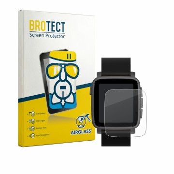 Parte frontale di una confezione del prodotto con il logo del marchio BROTECT. Accanto è raffigurato il dispositivo Pebble Tim