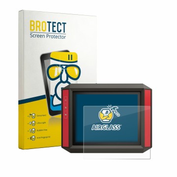 Vorderseite einer Produktverpackung mit dem Markenlogo BROTECT. Daneben ist das Gerät Müller Elektronik TRACK‑Guide III mit de