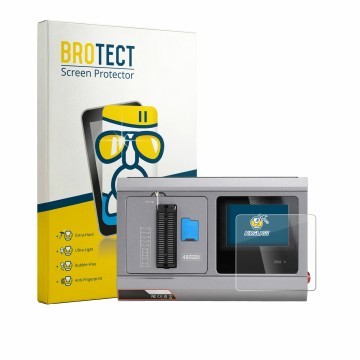 Vorderseite einer Produktverpackung mit dem Markenlogo BROTECT. Daneben ist das Gerät Xhorse Multi-Prog mit dem zugehörigen Di