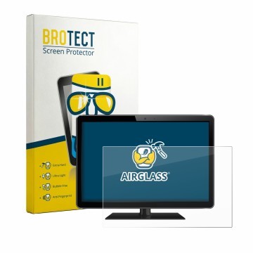 Front side of a product packaging with the brand logo BROTECT. Next to it is the device shown with the corresponding screen pr
