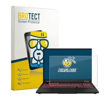 Vorderseite einer Produktverpackung mit dem Markenlogo BROTECT. Daneben ist das Gerät ASUS TUF Gaming F16 FX608 mit dem zugehö