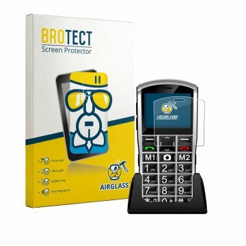 Vorderseite einer Produktverpackung mit dem Markenlogo BROTECT. Daneben ist das Gerät Artfone A400 Pro 4G mit dem zugehörigen 