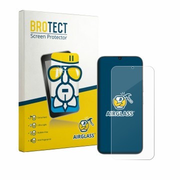 Parte frontale di una confezione del prodotto con il logo del marchio BROTECT. Accanto è raffigurato il dispositivo realme Nar