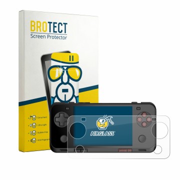 Vorderseite einer Produktverpackung mit dem Markenlogo BROTECT. Daneben ist das Gerät Ayaneo Pocket ACE mit dem zugehörigen Di