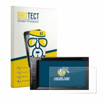 Vorderseite einer Produktverpackung mit dem Markenlogo BROTECT. Daneben ist das Gerät Pioneer DMH-A240DAB mit dem zugehörigen 