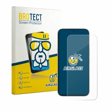 Parte frontale di una confezione del prodotto con il logo del marchio BROTECT. Accanto è raffigurato il dispositivo Infinix No