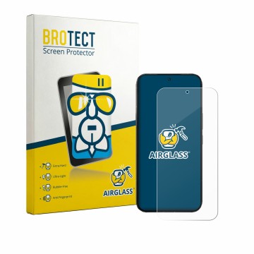 Parte frontal de un envase de producto con el logotipo de la marca BROTECT. Al lado se muestra el dispositivo Infinix Note 60 