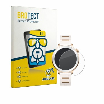 Vorderseite einer Produktverpackung mit dem Markenlogo BROTECT. Daneben ist das Gerät Oppo Watch X3 Mini mit dem zugehörigen D