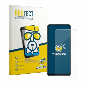 Front side of a product packaging with the brand logo BROTECT. Next to it is the device Huawei Enjoy 90 Plus shown with the co