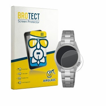 Parte frontal de un envase de producto con el logotipo de la marca BROTECT. Al lado se muestra el dispositivo Seiko 5 Sports S