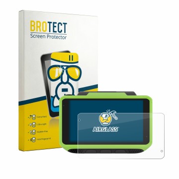 Parte frontale di una confezione del prodotto con il logo del marchio BROTECT. Accanto è raffigurato il dispositivo Zebra WT64