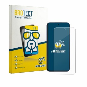 Parte frontale di una confezione del prodotto con il logo del marchio BROTECT. Accanto è raffigurato il dispositivo Oppo F33 P