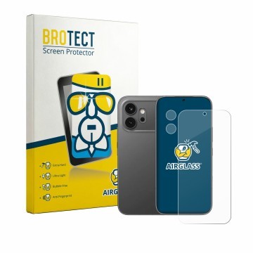 Parte frontale di una confezione del prodotto con il logo del marchio BROTECT. Accanto è raffigurato il dispositivo Honor 600 