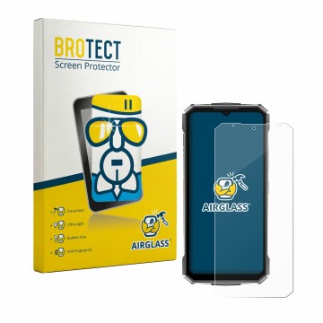 Parte frontale di una confezione del prodotto con il logo del marchio BROTECT. Accanto è raffigurato il dispositivo Doogee Fir