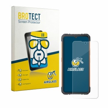 Vorderseite einer Produktverpackung mit dem Markenlogo BROTECT. Daneben ist das Gerät Cubot KingKong Ace 5 mit dem zugehörigen