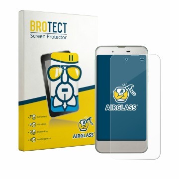 Vorderseite einer Produktverpackung mit dem Markenlogo BROTECT. Daneben ist das Gerät Sharp Aquos SHV37 mit dem zugehörigen Di
