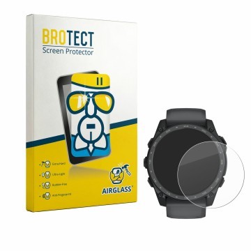 Vorderseite einer Produktverpackung mit dem Markenlogo BROTECT. Daneben ist das Gerät Garmin Tactix 8 Amoled Cerakote (51 mm) 