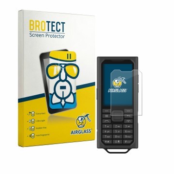 Front side of a product packaging with the brand logo BROTECT. Next to it is the device HMD Terra M shown with the correspondi